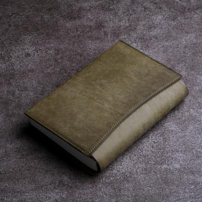 ふるさと納税 東村山市 【四六判:ハードカバー】本革ブックカバー/イタリアンレザー・プエブロ(グリージオ/灰)