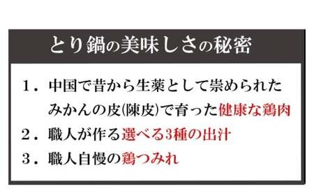 【紀の国みかんどり使用】鶏鍋2～3人前セット(B1118-1)