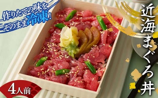 作りたての味をそのまま冷凍！豪華近海まぐろ丼4人前 まぐろ まぐろ丼 海の幸 魚介 海産物 食品 冷凍 加工品 F7X-0496