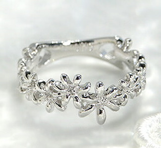 指輪 小指 重ね付け シンプル フラワー【K18WG】r-127（KRP）G67-1410