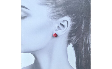 茅ヶ崎市 湘南 陶磁器 上品 かわいい レディース ギフト プレゼント 誕生日 母の日 お祝い サマーギフト ゴールド 金 アート アクセサリー Artopus.SHONAN イヤリング 薔薇 大 オ