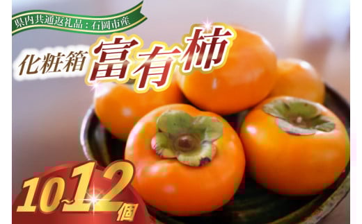 ＜2025年9月より順次発送予定＞化粧箱　富有柿　10～12個(県内共通返礼品:石岡市産) (BR060)