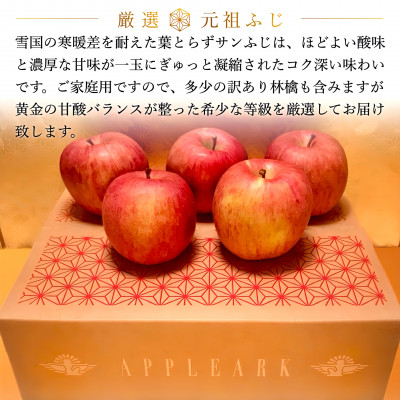 [先行受付] 葉とらずサンふじ 大玉 約3kg(6～8玉) ご家庭用 青森県産【配送不可地域：離島・沖縄県】