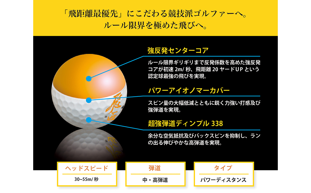 ワークスゴルフ「飛匠イエローラベル」イエロー ２０２５年モデル  [ゴルフボール ゴルフボール ゴルフボール ゴルフボール ゴルフボール]