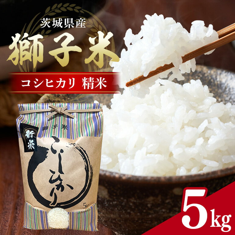 【ふるさと納税】 【令和7年産】獅子米 コシヒカリ 精米 5kg 岡田ファーム コンテスト受賞米 お米 白米 米 おこめ こしひかり 5キロ 国産 単一原料米 コメ こめ ご飯 茨城県産 茨城 産直 産地直送 農家直送 ごはん 家庭用 贈答用 お取り寄せ ギフト 送料無料 (B02-001)