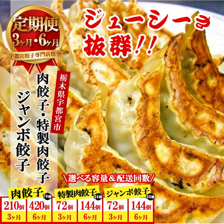【ふるさと納税】【定期便】【選べる容量＆配送回数】餃子専門店 宇都宮 悟空 | 餃子 冷凍 ぎょうざ ギョーザ 大容量 肉多め 人気 名物 行列 国産野菜 国産豚肉 ジューシー スタミナ パリパリ もちもち グルメ おかず 栃木県