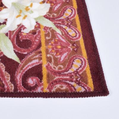 ふるさと納税 和泉市 日本製 廊下カーペット 80cm×540cm 【ユリ柄】 滑り止め加工 (エンジ) |  | 02