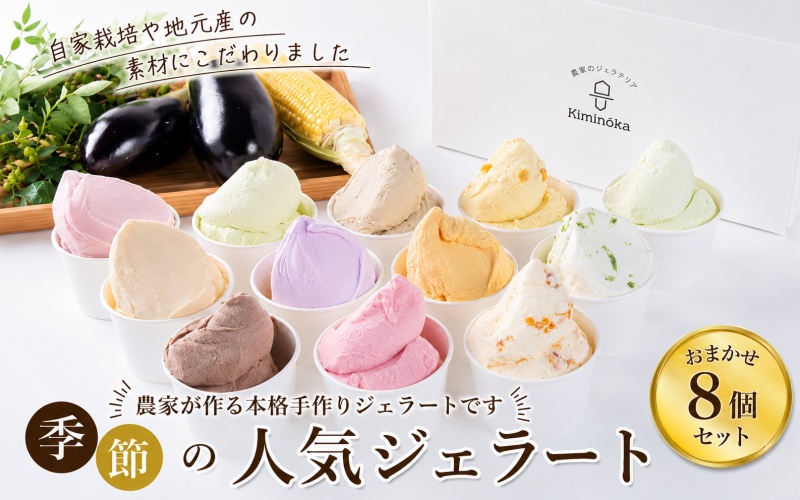 ジェラート セット 8個 9月発送 16000円 / キミノ―カ アイス クリーム スイーツ 野菜 果物【kmk105-sep-8】