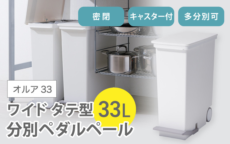 
オルア33スリム　タテ型　分別ペダル　ペール　LBD-14／ライクイット　like-it　 オシャレ　ゴミ箱　日本製
