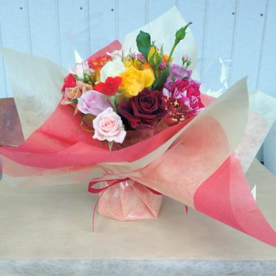 ふるさと納税 杵築市 『天使のバラ』薔薇だけの自立型花束(色MIX)Sサイズ |  | 01