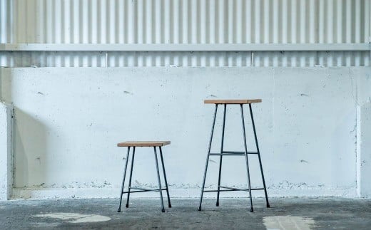MULTI STOOL HIGH サイズ スツール 椅子 イス いす 家具 オーク アイアン スチール アンティーク レトロ インテリア モダン シンプル スタイリッシュ 鉄製 SIKAKU 岐阜県 大垣市