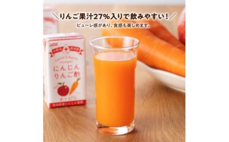 【6ヶ月 定期便 】サンA にんじんりんご酢 紙パック （125ml×24本）【 全6回 飲料 にんじん 人参 ニンジン りんご酢 黒酢 りんご果汁 紙パック 長期保存 備蓄 送料無料 】 [F300