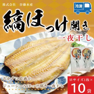 ふるさと納税 大洗町 縞ほっけ開き真空Mサイズ 1枚×10袋 AL017