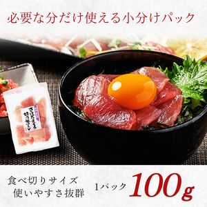 a12-279　天然 キハダマグロ 切り落し 小分け 焼津 海の極 計1.1kg 100g×11P