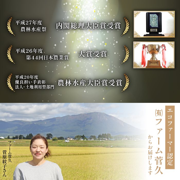 岩手県産 銀河たんたん米 銀河のしずく 玄米 2kg 4袋 【ファーム菅久】 米 お米 こめ コメ ライス ご飯 ごはん ブランド ブランド米 特A 評価 実績あり 一等米 贈り物 単一原料米 国産 