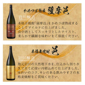 ＜2週間以内発送！＞【芋焼酎 麦焼酎 セット】焼酎 こだわり 6本 セット B (1800ml×6種) 飲み比べ【山元商店】 C16-v03