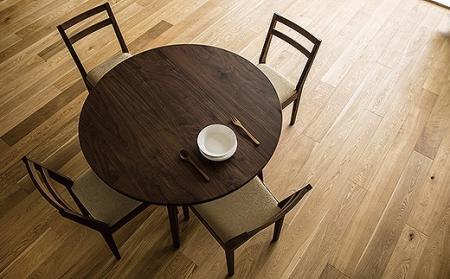 【開梱設置】高野木工 プレーン ラウンドダイニングテーブル120cm ウォールナット【10年保証】