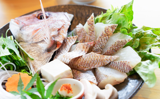 淡路島岩屋産「天然岩屋鯛」しゃぶしゃぶセット(約3人前)【お届け日指定返礼品】　　[鯛しゃぶ 真鯛 冷蔵]