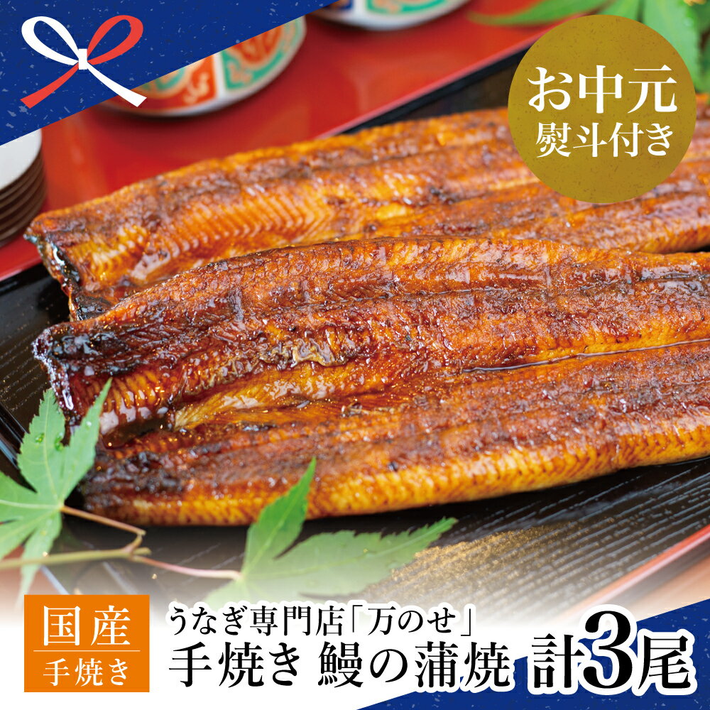 【ふるさと納税】【お中元ギフト】【鹿児島県産 鰻】うなぎ専門店「万のせ」 うなぎ蒲焼（手焼き）3尾 セット ウナギ お取り寄せグルメ 冷凍 南さつま市 贈り物 夏ギフト 贈答用 送料無料 のし対応 お中元熨斗付き