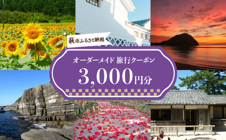 旅行券 山口 萩オーダーメイド 3000円分 クーポン 旅行 チケット 観光 宿泊 宿泊券 ホテル 旅館｜HG0459-A