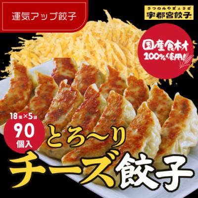 ふるさと納税 宇都宮市 宇都宮餃子 運気アップ餃子チーズ鶏餃子90個　保存料不使用