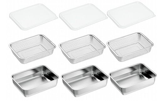 YB-1500 燕熟の技 ユニット1/2バット & ザル蓋付 × 各3個 FC030213