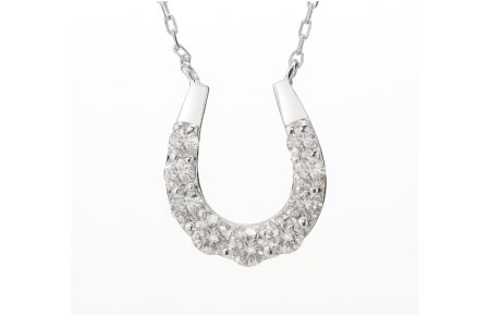 アルカンシェル K18WG ダイヤ馬蹄ペンダント（計 0.2ct）