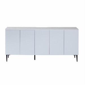 サイドボード 180cm リスボン グラスホワイト(GWH)×マーブルホワイト【モーブル／大川家具】