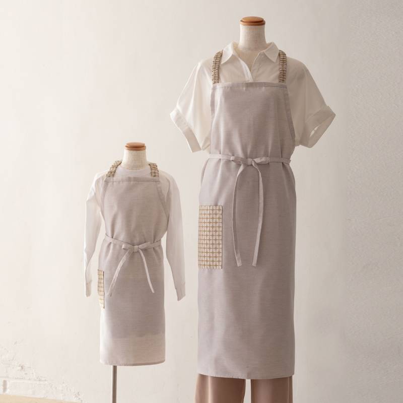 【ふるさと納税】エプロン eterble life Calm parent−child Apron／エターブルライフ カルム 親子ペア サンド