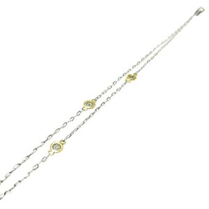PT850/K18イエローゴールド ダイヤチェーンブレスレット【28861-5】