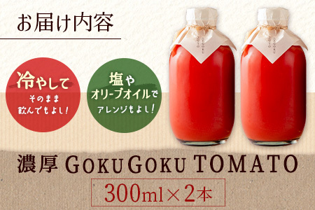 濃厚GOKUGOKU TOMATO（300ml×2本）無塩 トマトジュース【A298】
