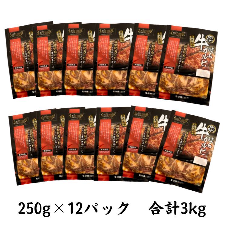 お肉讃歌 黒毛和牛 ばらカルビ 3kgセット ＜肉の匠 中むら屋厳選＞ 【1960】