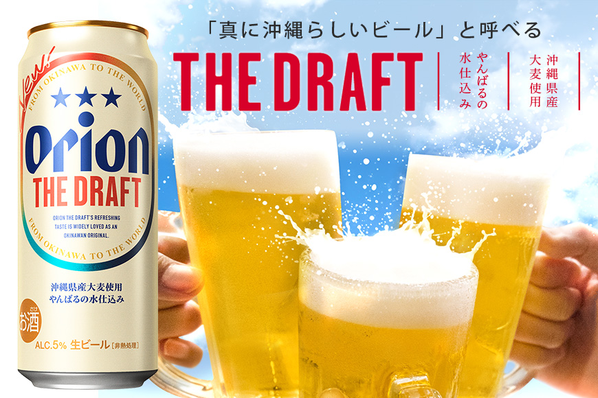 定期便3回(月1回配送) オリオンビール オリオン ザ・ドラフト 500ml × 24缶 1ケース 24本 500 クラフトビール 沖縄 ビール BEER ドラフト 生ビール オリオン orion お