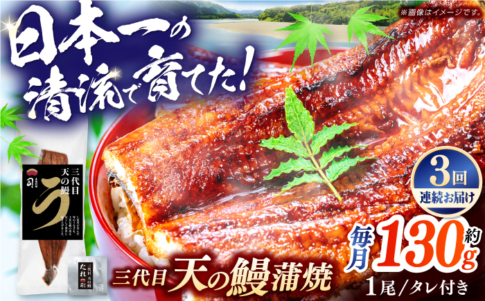 【3回定期便】土佐料理司 三代目天の鰻蒲焼1尾セット (高知市春野町産) 【株式会社土佐料理司】 [ATAD056]　うなぎ 鰻 ウナギ  国産 うなぎ蒲焼 高知 うな重 うな丼 ひつまぶし 鰻蒲焼き