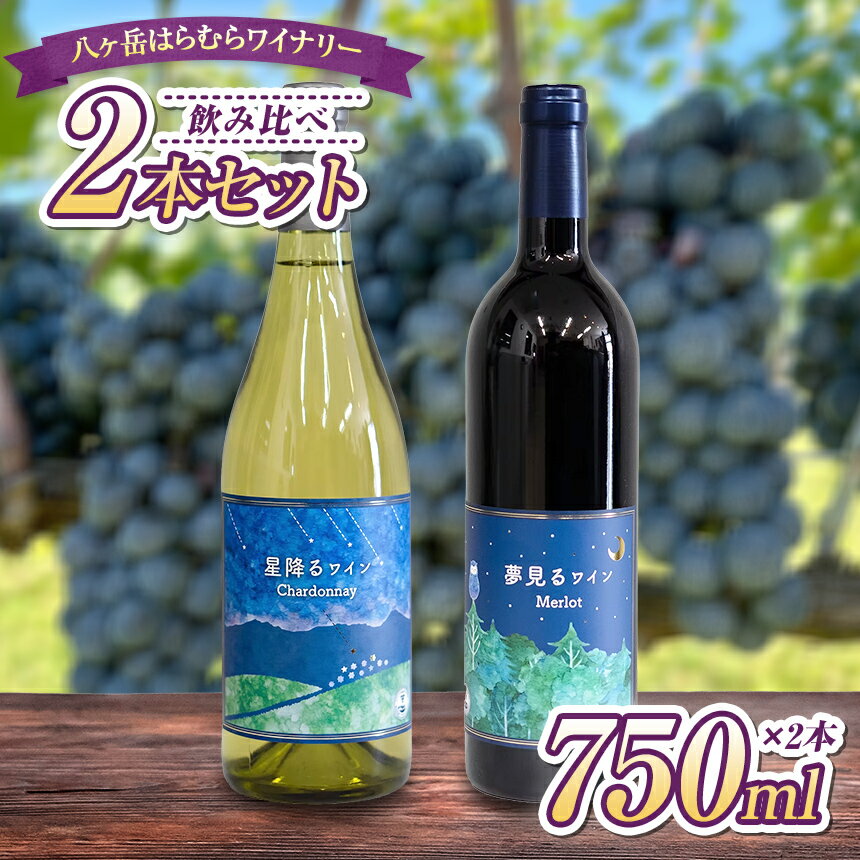 【ふるさと納税】 八ヶ岳はらむらワイナリー 飲み比べ 2本セット | 酒 ワイン 赤 白 赤ワイン 白ワイン アルコール メルロー ミディアムボディ シャルドネ 飲み比べ ギフト 化粧箱 セット 信州 八ヶ岳 長野県 諏訪郡 原村