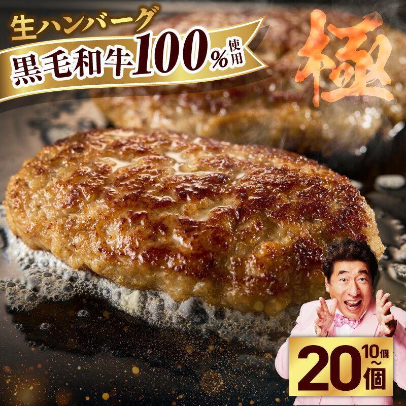 【ふるさと納税】国産 黒毛和牛100% 極み 生ハンバーグ 10個 / 20個 大判サイズ 1個あたり 180g 冷凍 小分け 個包装 お弁当 惣菜 おかず 焼くだけ 簡単調理 便利 シンプルな味付け 旨味 食品 お取り寄せ すぐ届く 泉佐野市 送料無料 肉の泉佐野