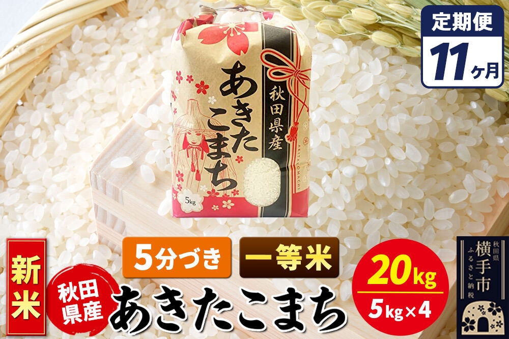 
                  《新米》《定期便11ヶ月》あきたこまち 一等米 20kg【5分づき】秋田県産 こまちライン [新米 こまちライン あきたこまち ブランド米 お米 5分搗き 5分づき 米どころ 秋田 秋田県産]
                