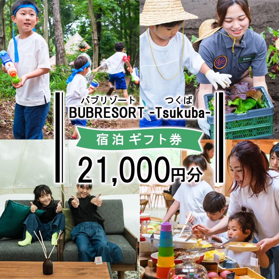 【ふるさと納税】【ふるさとeチケット】BUB RESORT Tsukuba 利用クーポン券(21000円分）| 茨城県 つくば市 グランピング キャンプ リゾート 体験 アクティビティ 宿泊 家族 子供 ファミリー 体験型 バブリゾート BUB BUBRESORT テーマパーク 宿泊券 宿泊チケット ホテル 宿
