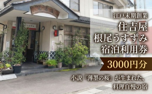 淡墨の宿 宿泊利用券 3000円分 うすずみ 根尾 樽見 宇野千代 先生 小説 薄墨の桜 舞台 執筆 観光 旅行 人気 ご当地 そば 鮎 鉄道 自然 泊まり ゆっくり 聖地巡礼 利用券 住吉屋 創業 江戸末期 伝統 和食 ごはん 岐阜県 本巣市 [mt2067] 10000円