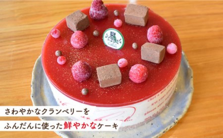 【6回定期便】クランベリーチーズケーキ 直径15cm / チーズケーキ 焼き菓子 スイーツケーキ クランベリーケーキ レアチーズケーキ 濃厚 チーズケーキ 人気チーズケーキ 川棚チーズケーキ 美味しい