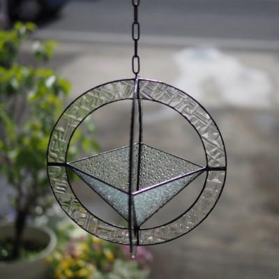 ふるさと納税 大村市 ステンドグラス「テラリウム 円形 (丸)型 24×24cm」 ※チェーン付 |  | 03