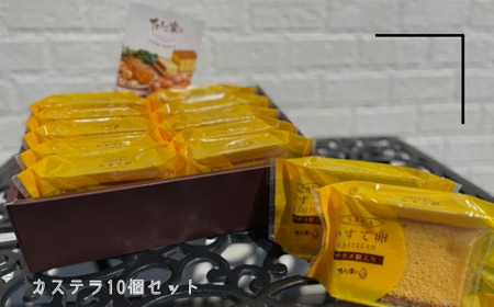  たまご専門店☆たまご家のカステラ「かすて卵」10個入り カステラ 専門店 お菓子 スイーツ デザート ザラメ佐賀県 太良町 N249