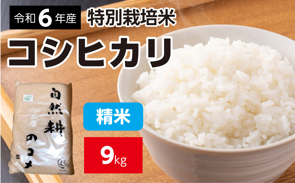 
新米【令和六年産】特別栽培米コシヒカリ9kg（4.5kg×2袋）精米 お米 ブランド米 ライス 炭水化物 ご飯 主食 食卓 おにぎり お弁当 ミネラル米 こしひかり ごはん こめ コメ 産地直送 国産 茨城県産 常総市 運動会 アウトドア キャンプ
