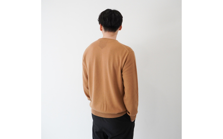 ベビーカシミヤ　クルーネック　メンズ　Mサイズ　【キャメル】 【178002-1】 ｶｼﾐﾔ 天然素材 ｾｰﾀｰ 服 国産 国内製造 ﾍﾞﾋﾞｰｶｼﾐﾔ