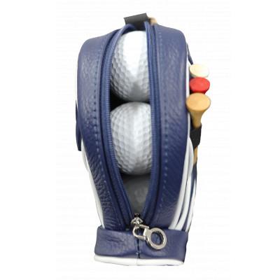 ふるさと納税 香芝市 キャディーバッグ型本革ゴルフボールケース　<ブルー> |  | 03