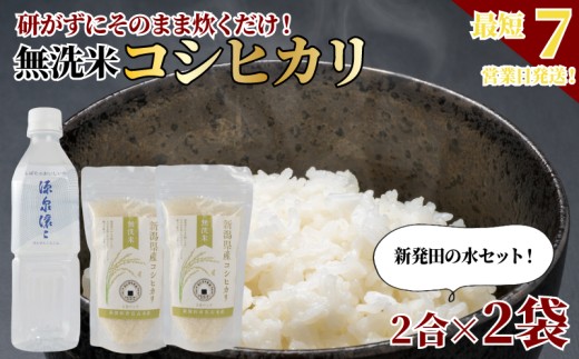 無洗米 コシヒカリ 4合 新発田の水 500ml 源泉滾々 セット 早炊き米 米 こしひかり 非常食 炊き込み ご飯 600g 2合 2パック 水 キャンプ 防災 お米 キャンプ飯 アウトドア 新潟県産 コシヒカリ 国産 こめ コメ お米 保存食 備蓄 食 おうち キャンプ ファミリー セット 食べきり サイズ 時短 関川産業 セキカワカナモノ 新潟県 新発田市 sekikawa011