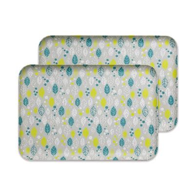 ふるさと納税 海南市 和歌山県海南市 友禅和紙トレーL 39cm ウインターリーフ グレー 2枚セット おしゃれなトレー