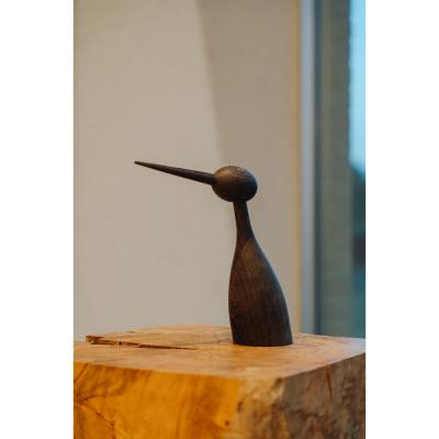 ふるさと納税 名古屋市 【Tagayasan タガヤサン/こげ茶】銘木再生/幸運を運ぶ木製オブジェliving_bird 鶴