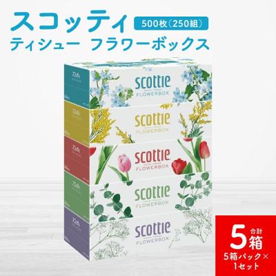 ふるさと納税 八代市 【スコッティ】ティシュー フラワーボックス 250組(5箱パック×1セット 合計5箱)