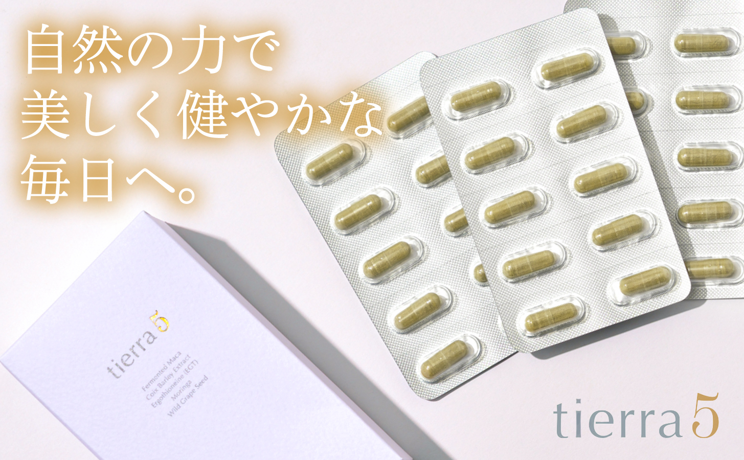【定期便6ヶ月】tierra5（2個）1セット×6回 【素材の力を、丁寧に届ける】 マカサプリ 国産マカ 酵素分解マカ 植物由来成分 カプセルサプリ 日本製サプリ 女性向け モリンガ ハトムギ 山葡萄